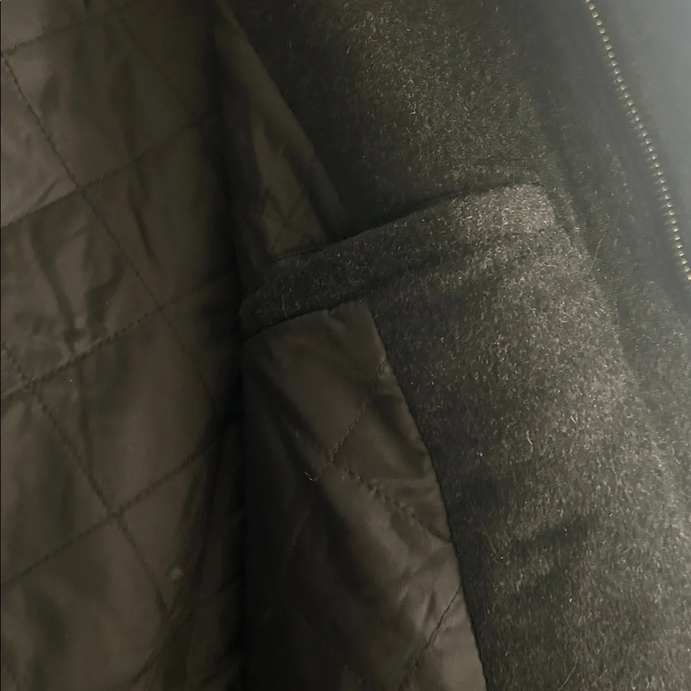 French Connection Wool Blend Charcoal Gray Longline Mid Length Winter Jacket